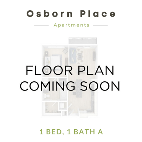 Floor plan for 1 bed, 1 bath, 525 sqft